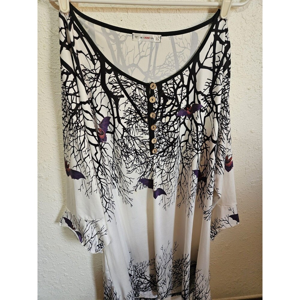 Women's NEW RoseGal Halloween Black, White Purple Bats Long Sleeve 5XL